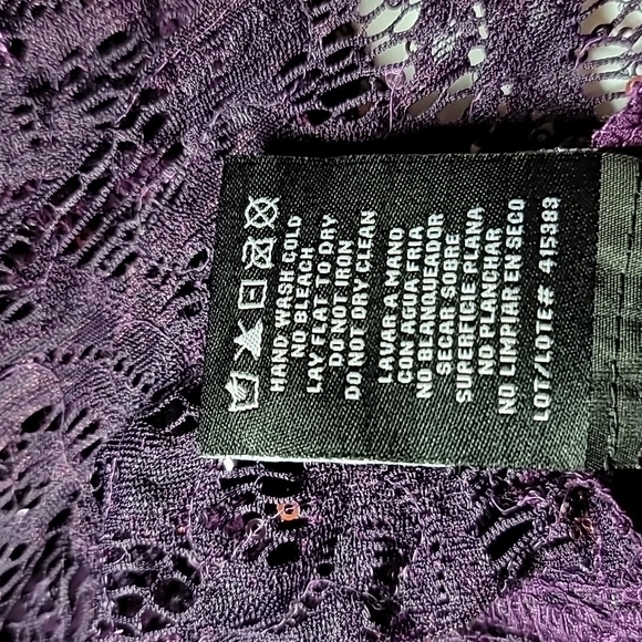 R&M Richards Dress & Jacket Sequins lace plum stretch sz 14 evening coquette - Picture 13 of 16